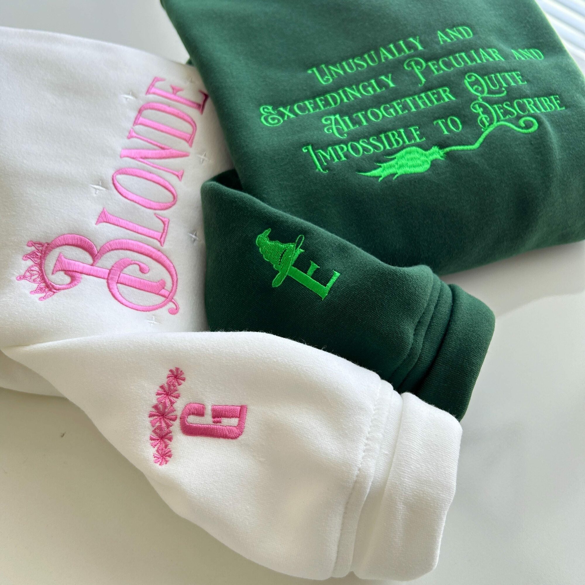 Elphaba Glinda Wicked Embroidered Sweatshirts Blonded And Exceedingly Peculiar Funny Shirt
