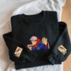 Limitless Cursed Technique Embroidered Sweatshirt Six Eyes Anime Crewneck Sorcery Battle-Inspired Perfect Gift For Manga & Fans.