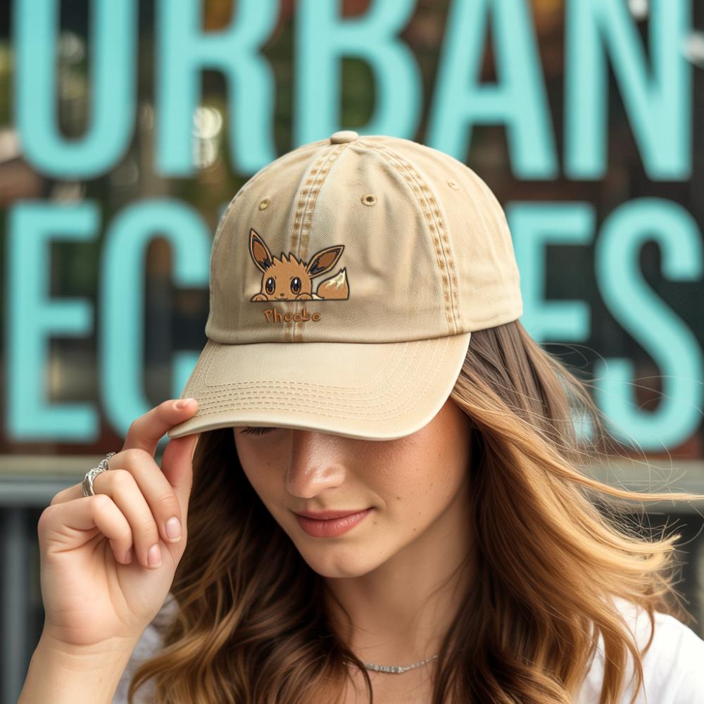 Personalized Anime Peeker Embroidered Washed Hat Custom Name Baseball Cap