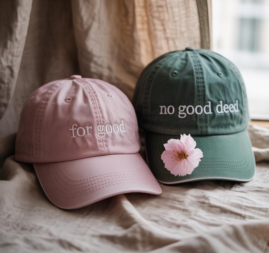 Wicked For Good Embroidered Washed Hat And No Deed
