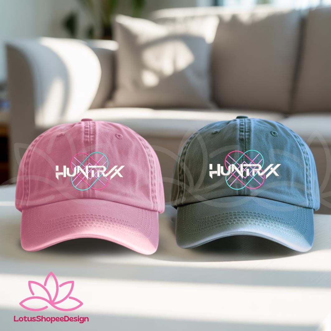 Embroidered Huntrix Band Lightstick Washed Hat, KPOP Demon Hunters Baseball Cap