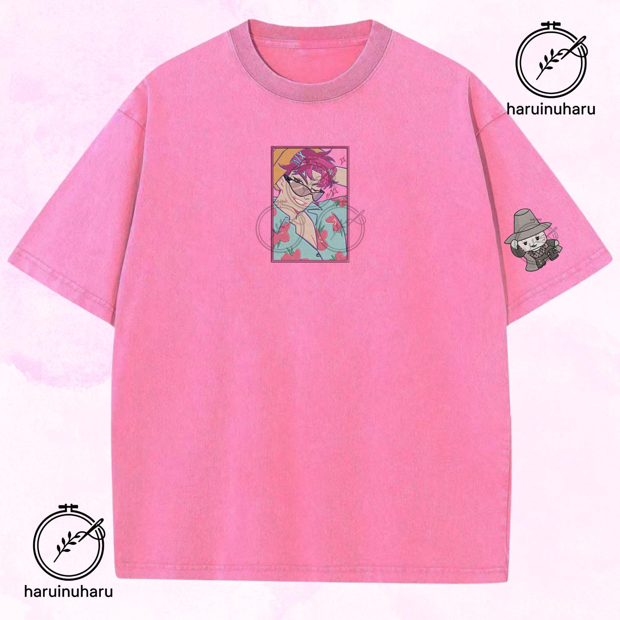 Embroidered KPOP Band Saja Boys Washed TShirt Abby – Demon Hunter Design