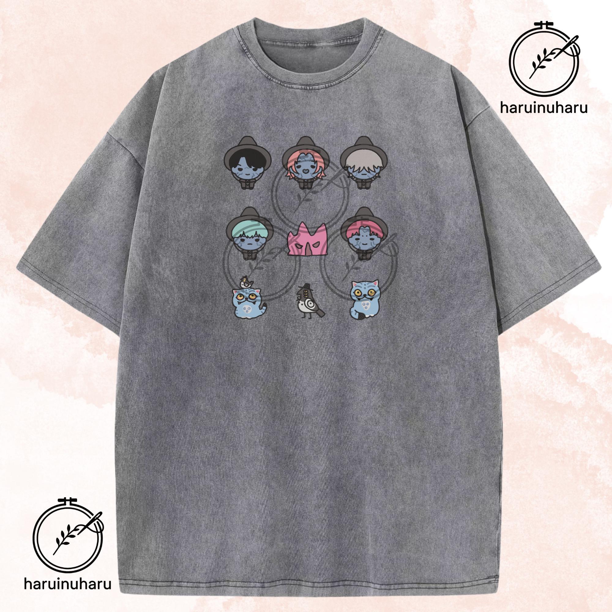 Embroidered KPOP Band Saja Boys Washed TShirt Jinu Abby Baby Mystery Romance