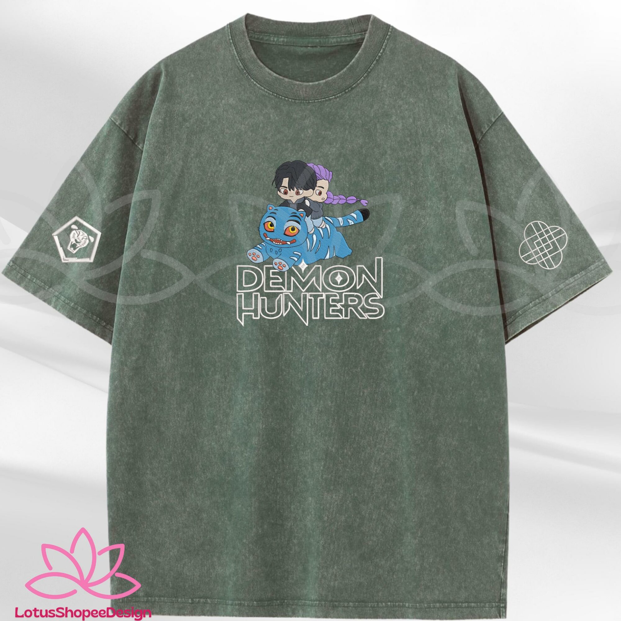 Rumi Huntrix And Jinu Saja Boys Embroidered Washed TShirt Gift For Fan
