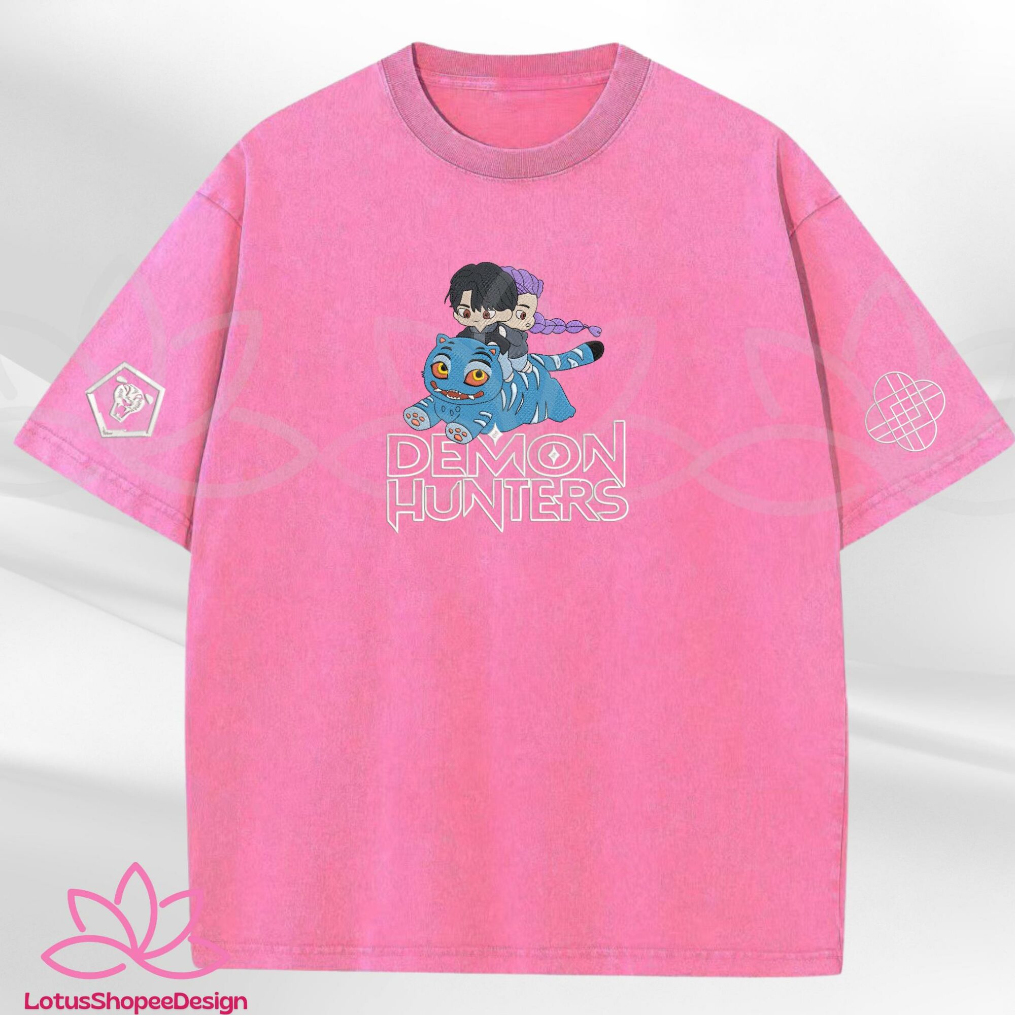 Rumi Huntrix And Jinu Saja Boys Embroidered Washed TShirt Gift For Fan