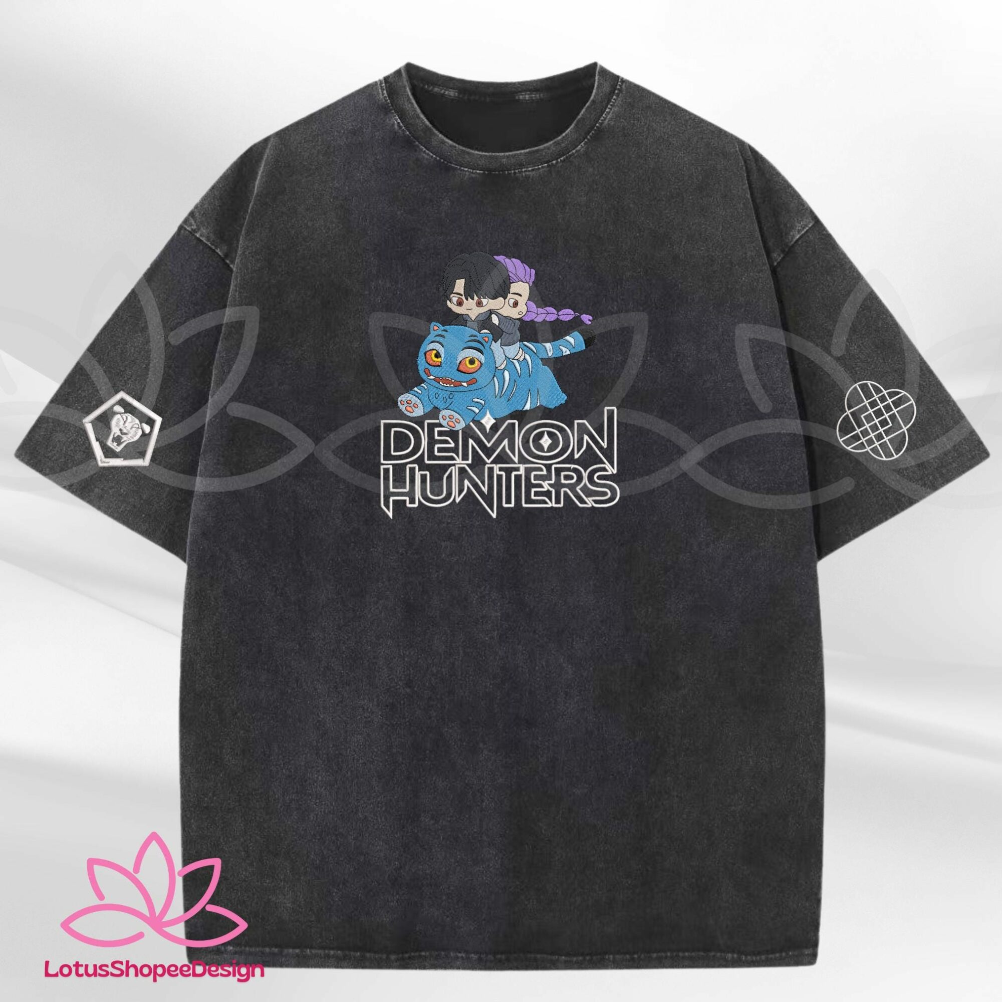 Rumi Huntrix And Jinu Saja Boys Embroidered Washed TShirt Gift For Fan