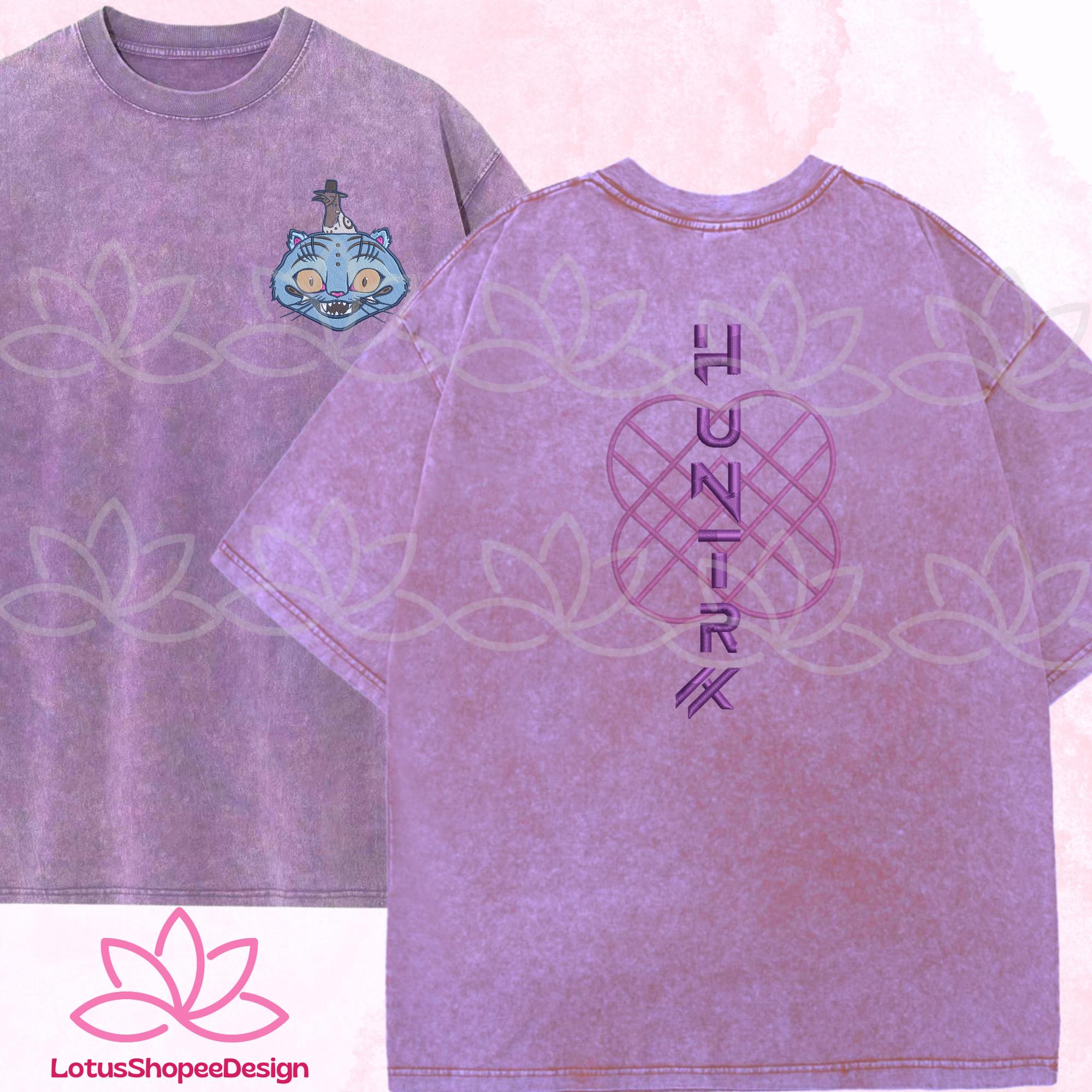 Demon Hunters Tiger And Bird Embroidered Washed Shirt Hunter Fan