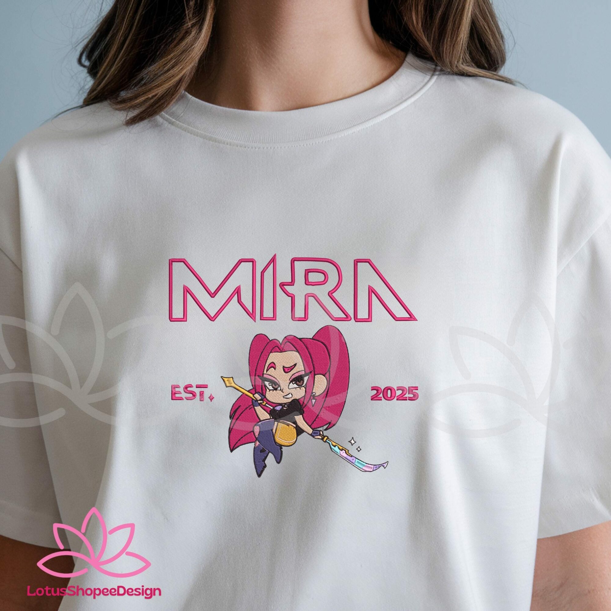 Custom Demon Hunter KPOP Band Huntrix Embroidered Shirt Gift For Her