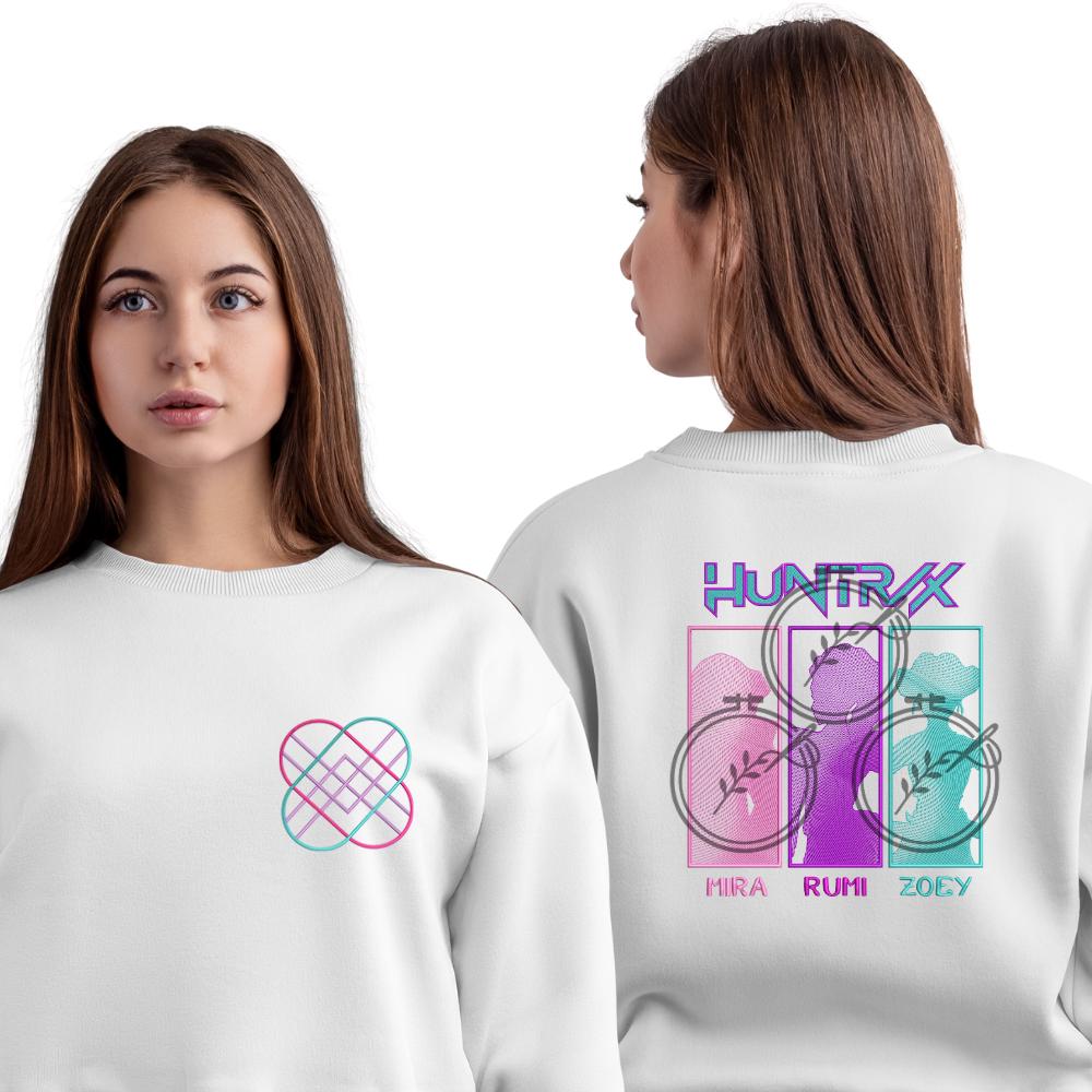 Embroidered KPOP Band Huntrix Sweatshirt Demon Hunter Gradiant Design