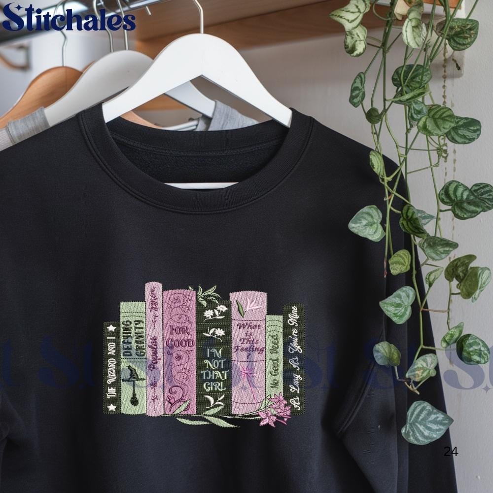 Embroidered Wicked For Good Songs Sweatshirt No Deed Elphaba Hoodie
