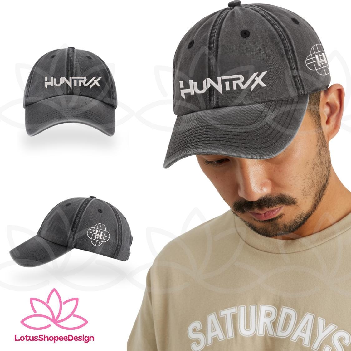 Embroidery Huntrix Band Washed Hat KPOP Demon Hunter Baseball Cap