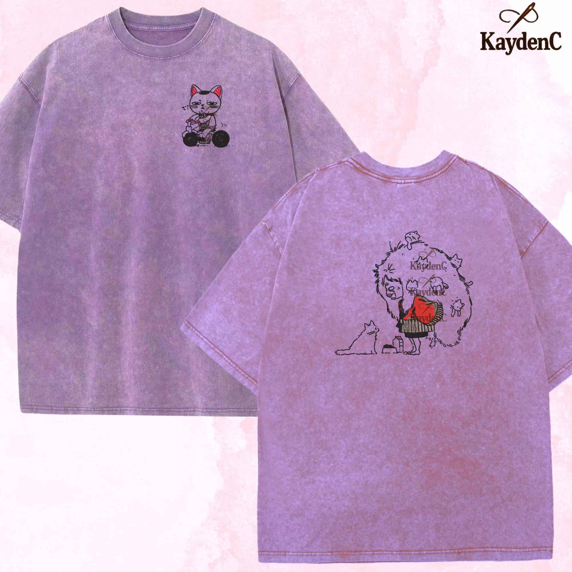 Turbo Granny – Embroidered Dandadan Washed Shirt Alien And Ghost Design