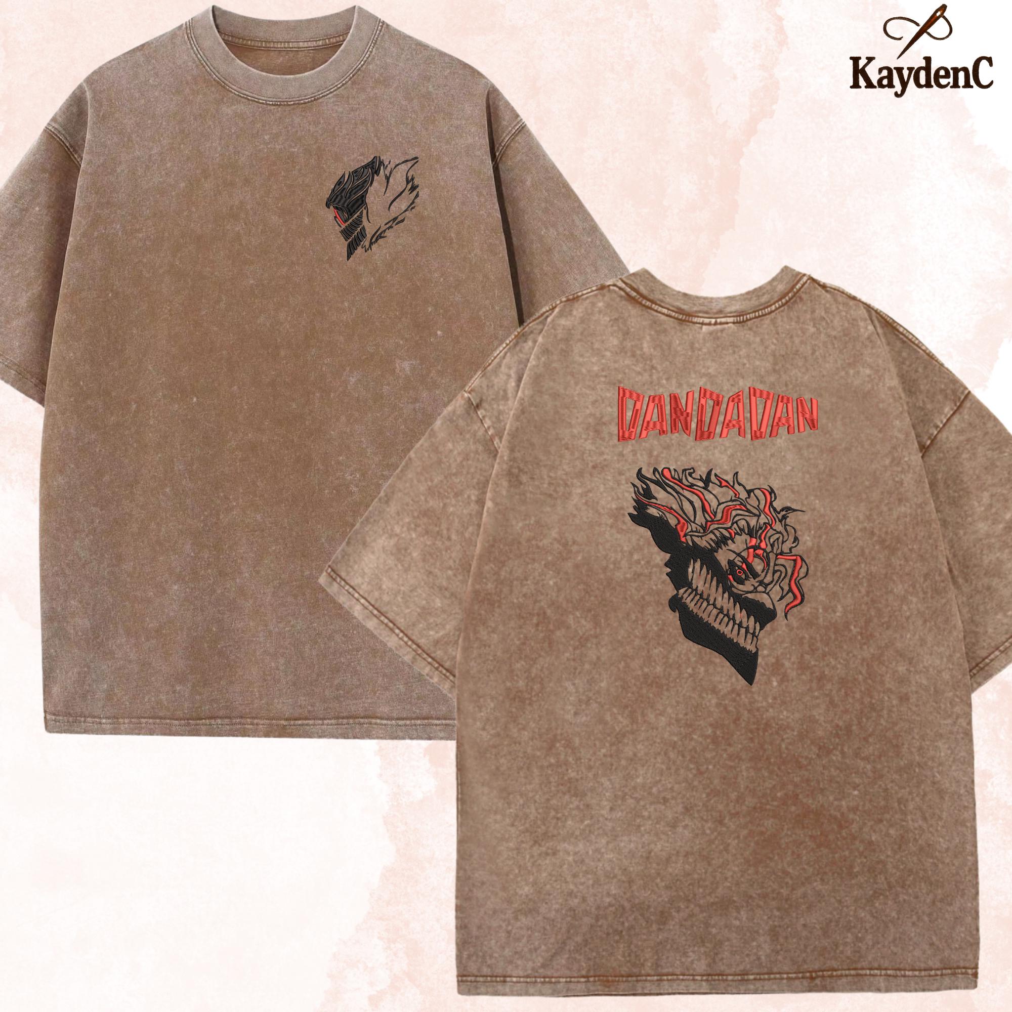 Okarun – Embroidered Dandadan Washed Shirt Alien And Seiko Turbo Grandny Design