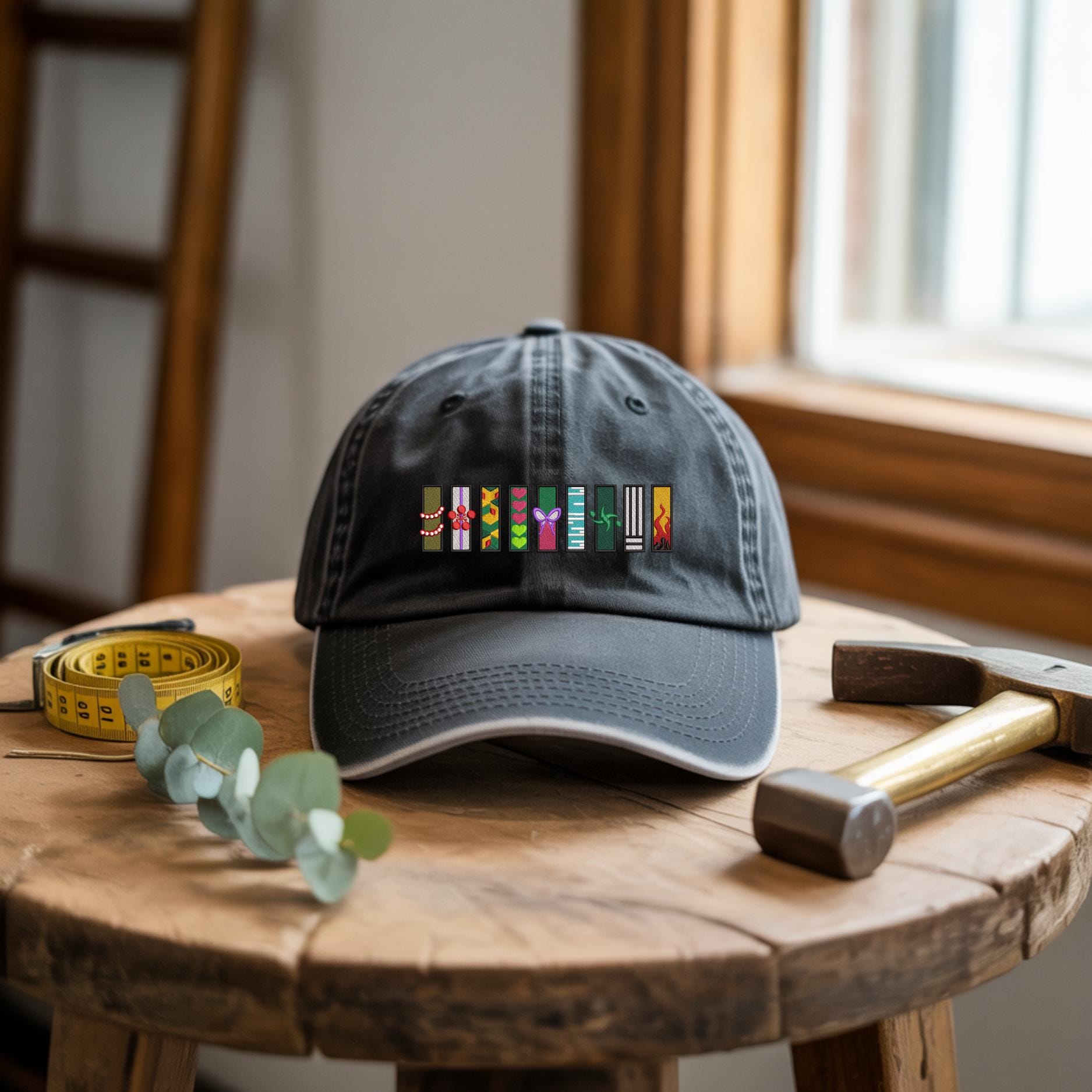 Embroidered Anime Demon Killer Washed Hat Hashira – Slayer Corps