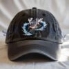 Demon Killer Embroidered Washed Hat God Of Fire And Thunder