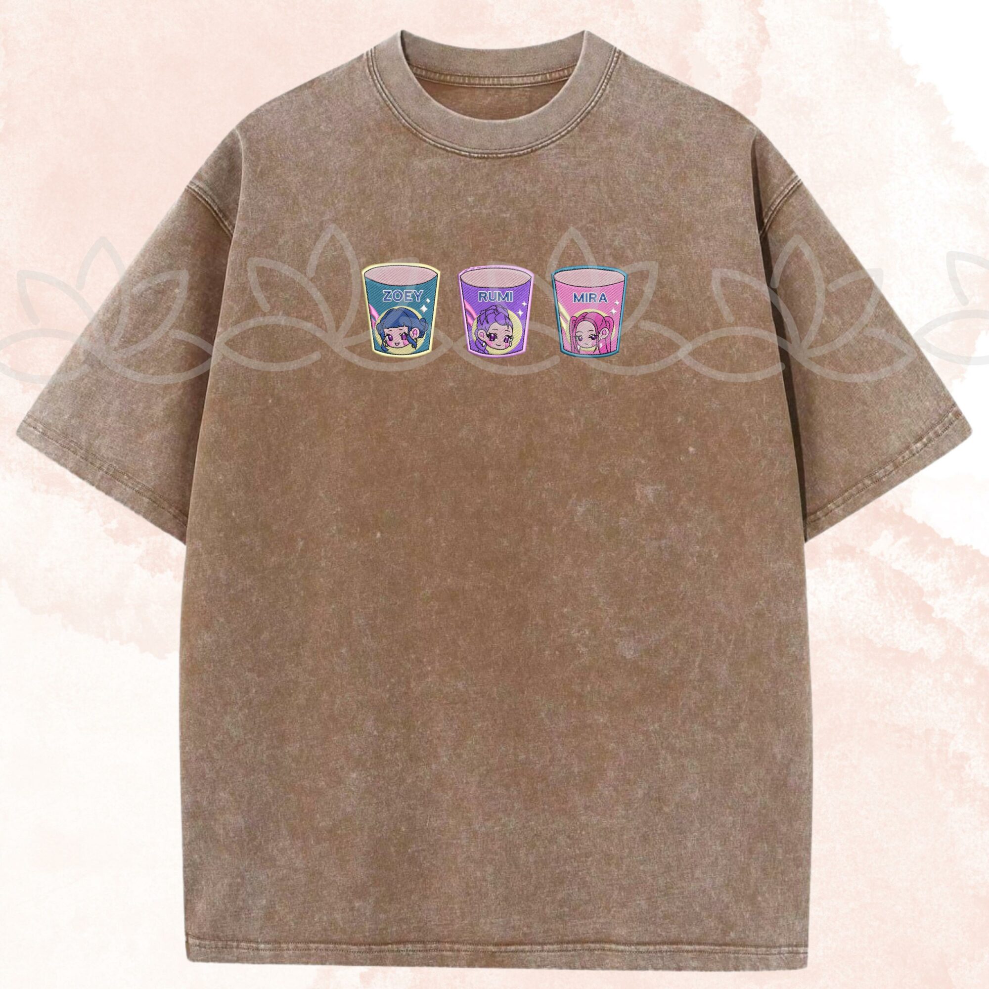 Embroidered Cute KPOP Band Huntrix Noodle Ramyeon Demon Hunters Tee Funny Girls