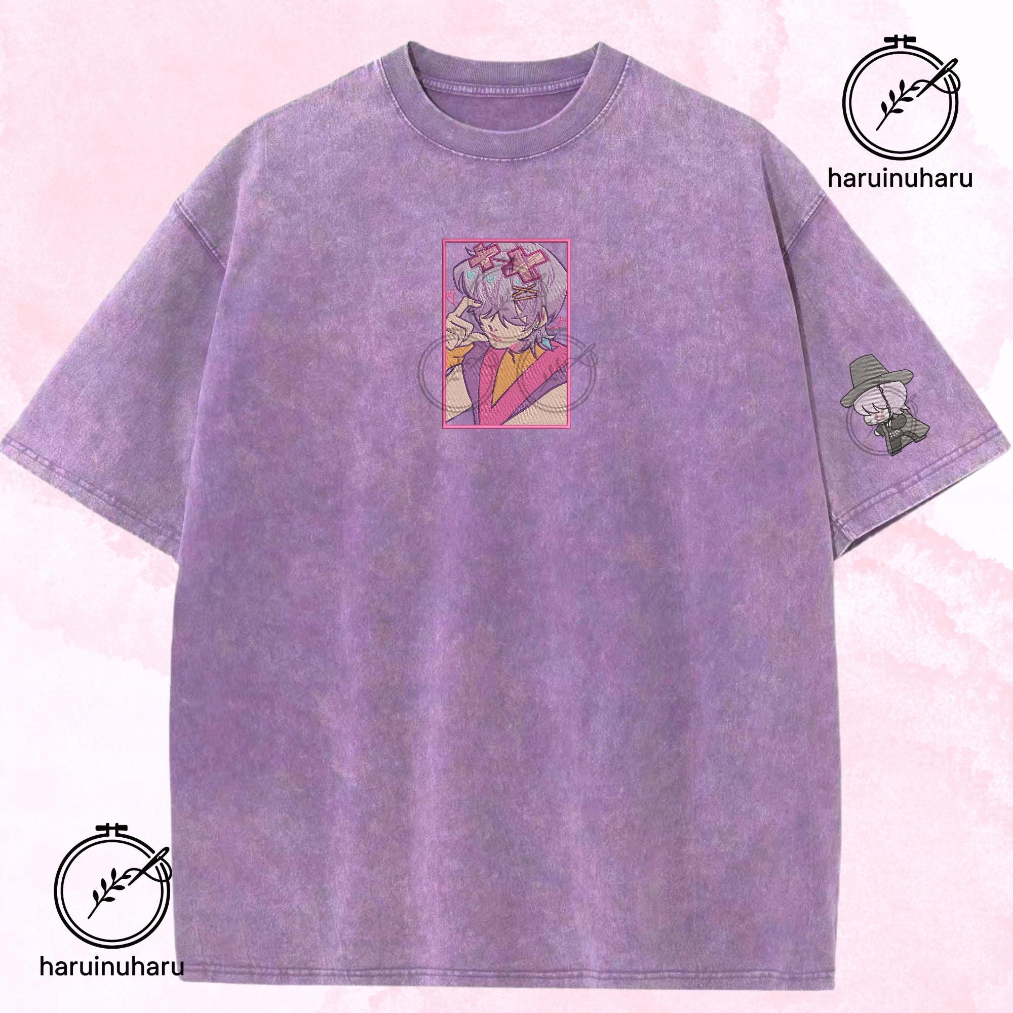 Embroidered KPOP Band Saja Boys Washed TShirt Mystery – Demon Hunter Design