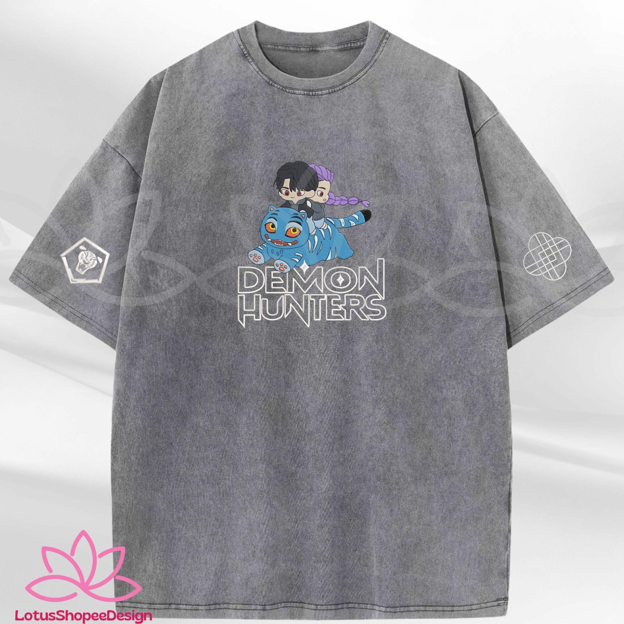 Rumi Huntrix And Jinu Saja Boys Embroidered Washed TShirt Gift For Fan