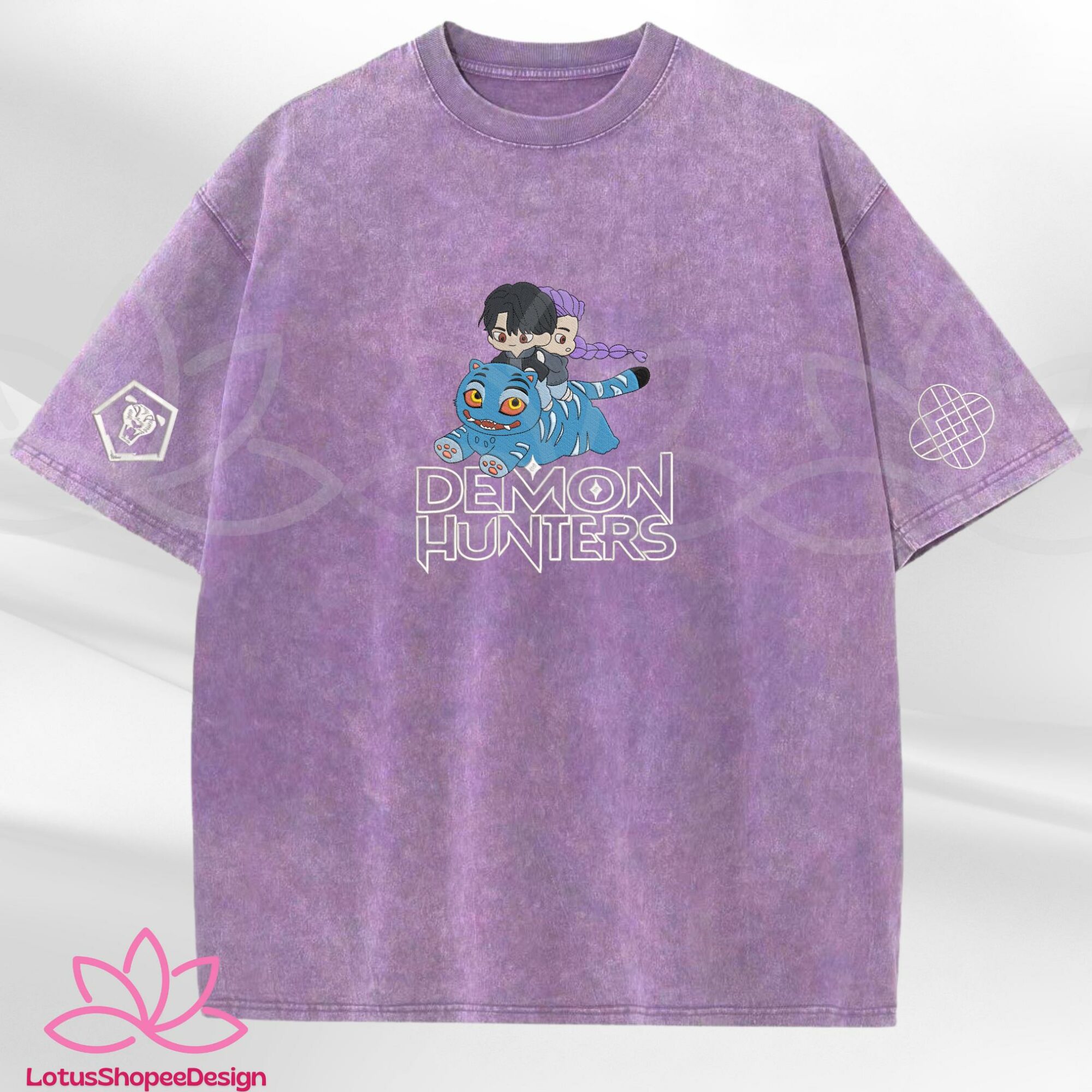 Rumi Huntrix And Jinu Saja Boys Embroidered Washed TShirt Gift For Fan