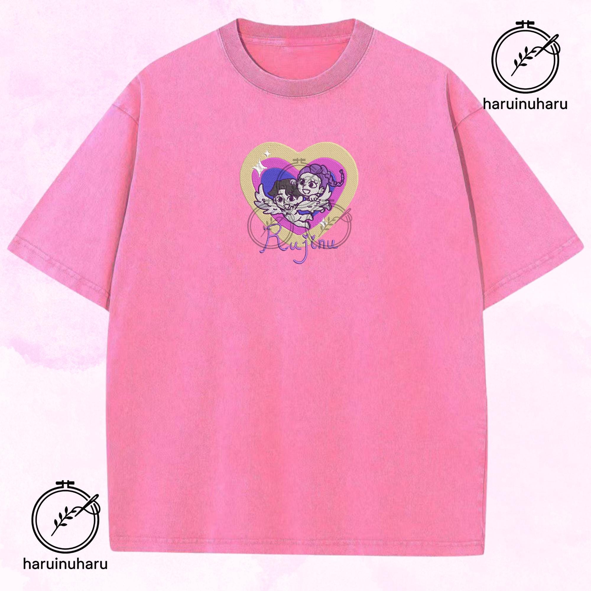 Embroidered KPOP Saja & Huntrix Washed TShirt Jinu And Mira Shirt