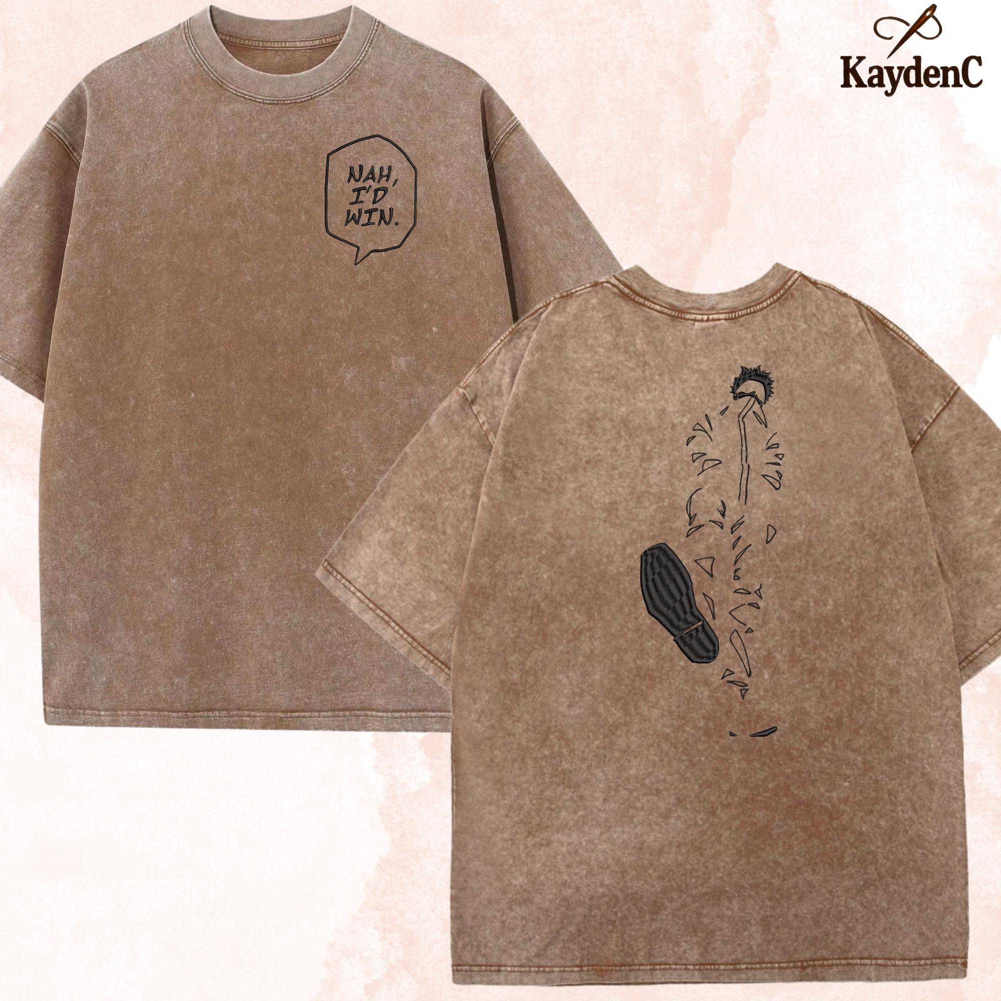 Gojo Satoru – Embroidered Anime Washed Tshirt Limitless Cursed Technique Design