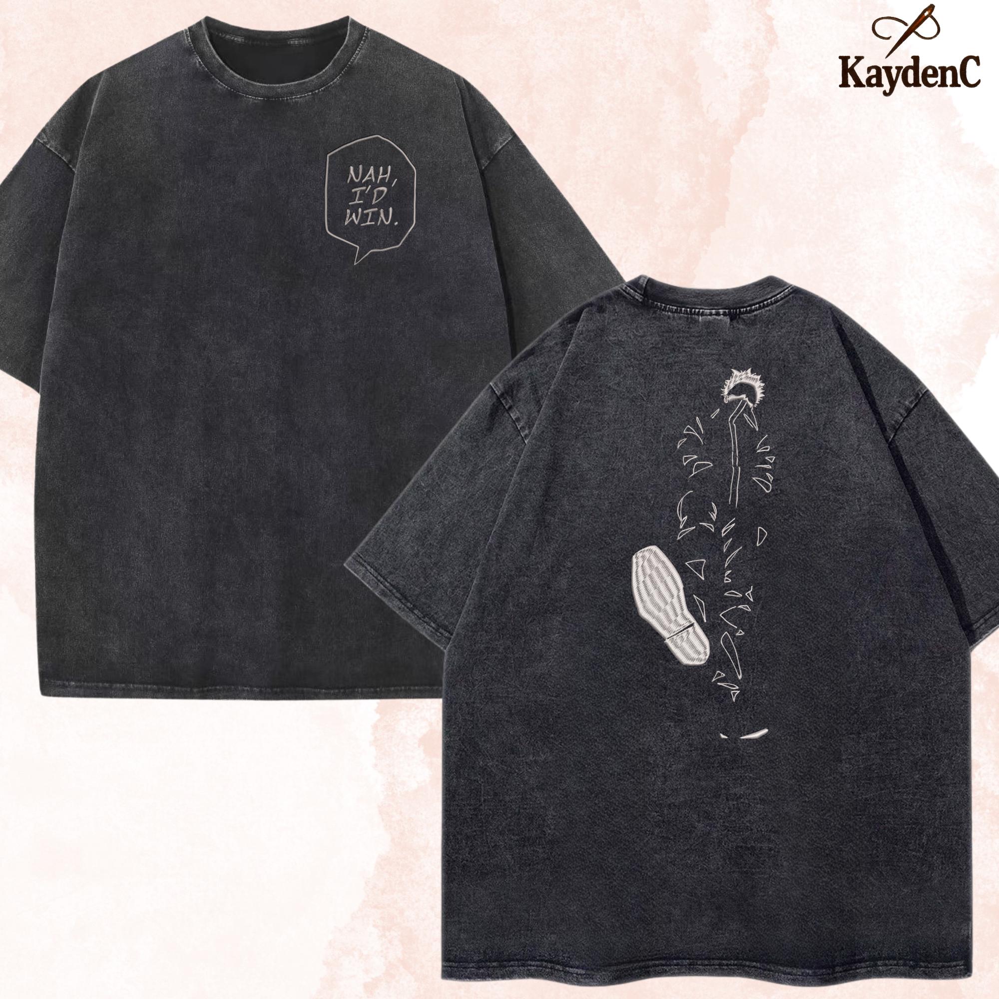 Gojo Satoru – Embroidered Anime Washed Tshirt Limitless Cursed Technique Design