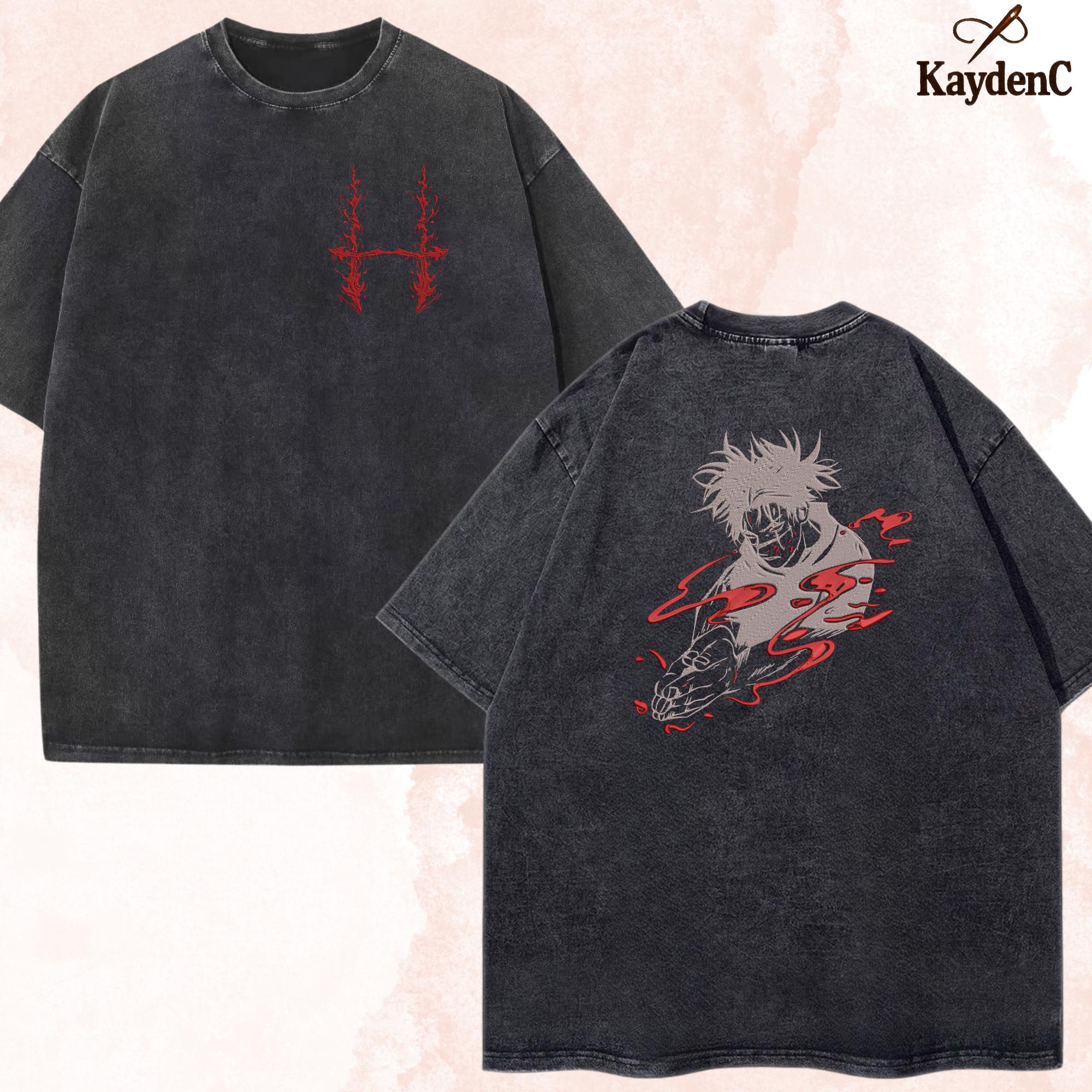 Choso – Embroidered Jujutsu Kaisen Washed Shirt Blood Manipulation Design