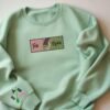Wicked For Good Glitter Embroidered Color Block Sweatshirt Elphaba Glinda Two Tone Hoodie