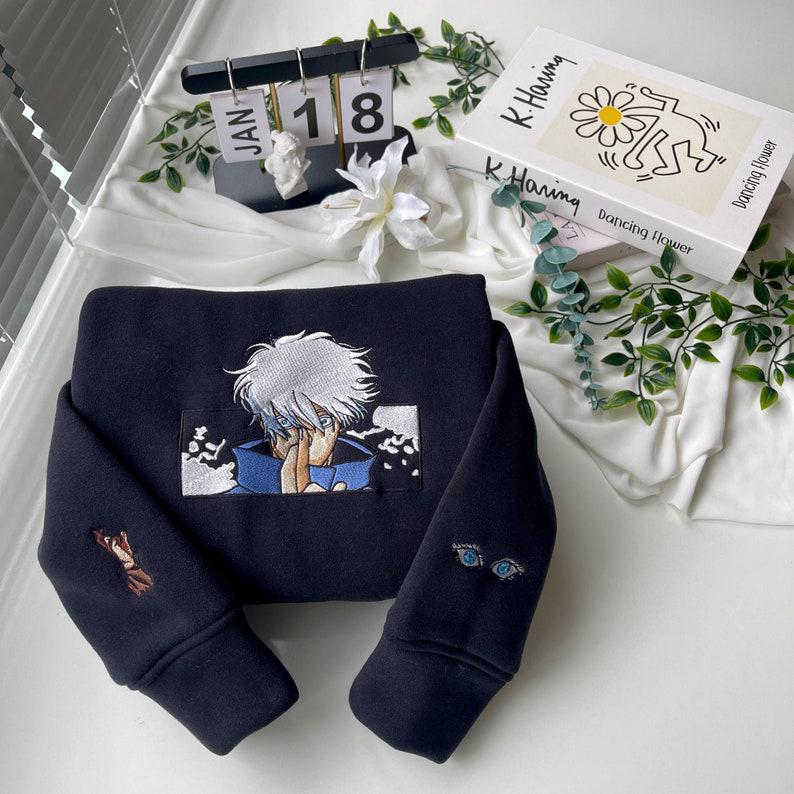 Gojo Satoru – Embroidered Jujutsu Kaisen Sweatshirt Limitless Cursed Technique-Inspired Sweater