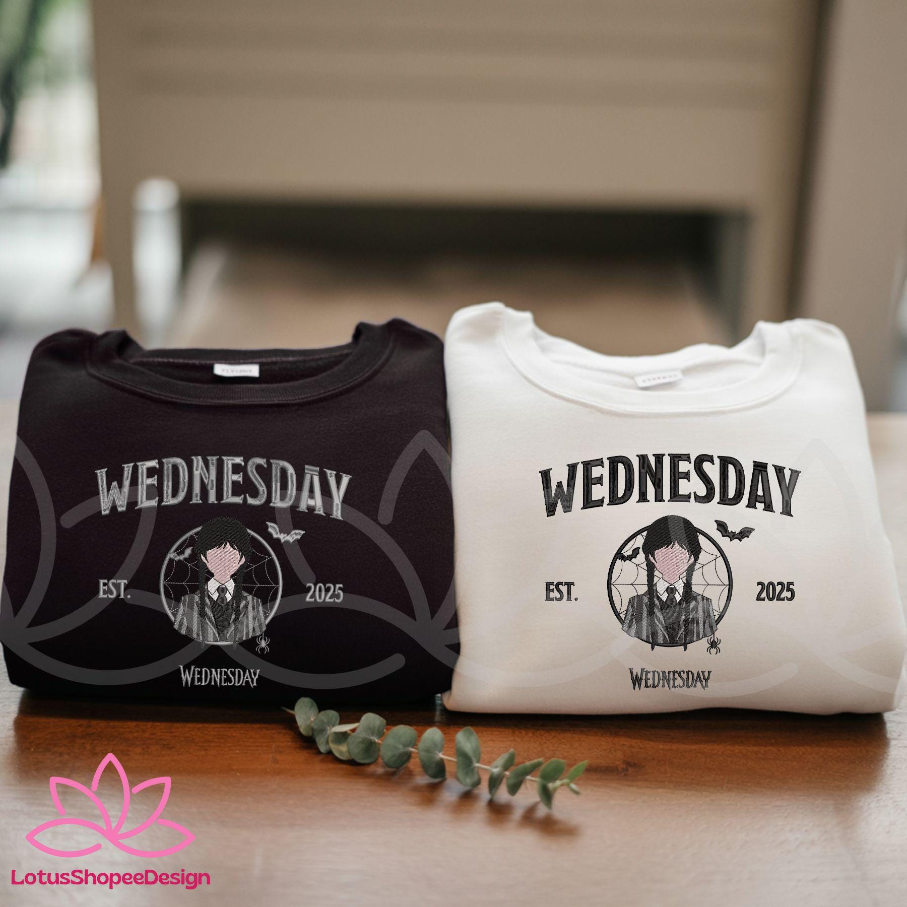 Embroidered Custom Wedsday Halloween Shirt Personalized Characters Sweatshirt