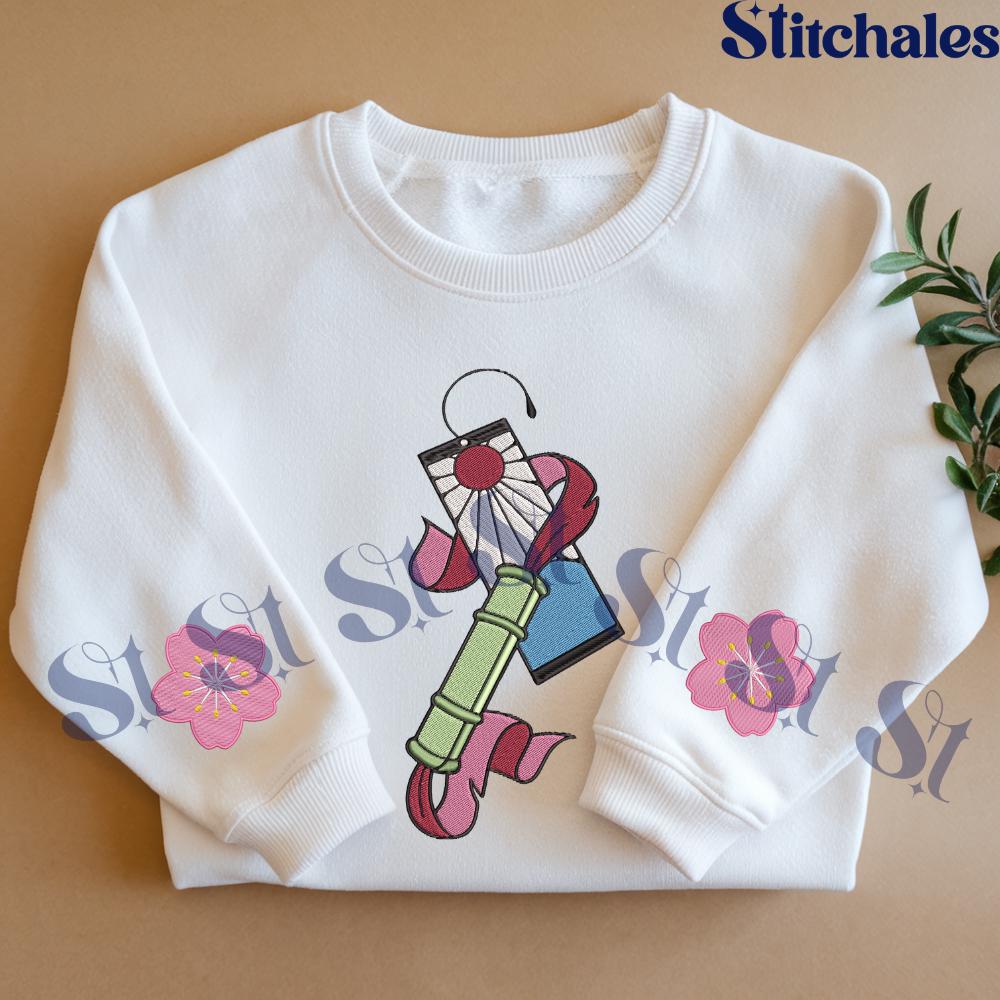 Kamado Nezuko - Embroidered Demon Slayer Sweatshirt, Blood Demon Art - Exploding Blood Inspired Design
