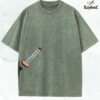 Destructive Death Embroidered Top Compass Needle Washed Tee