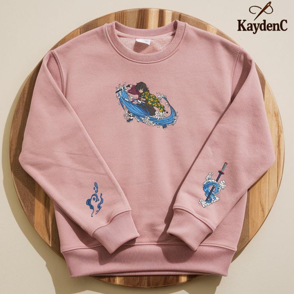 Embroidered Demon Slayer Sweatshirt, Eleventh Form: Dead Calm Design