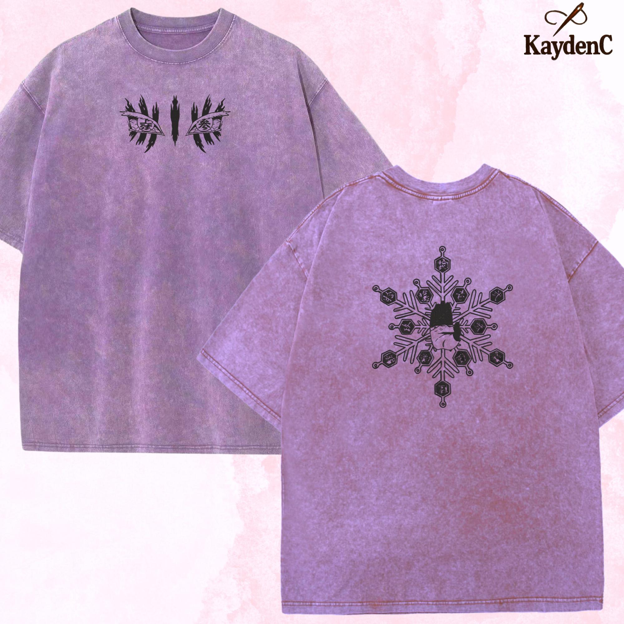 Destructive Death Embroidered Top Compass Needle Washed Tee