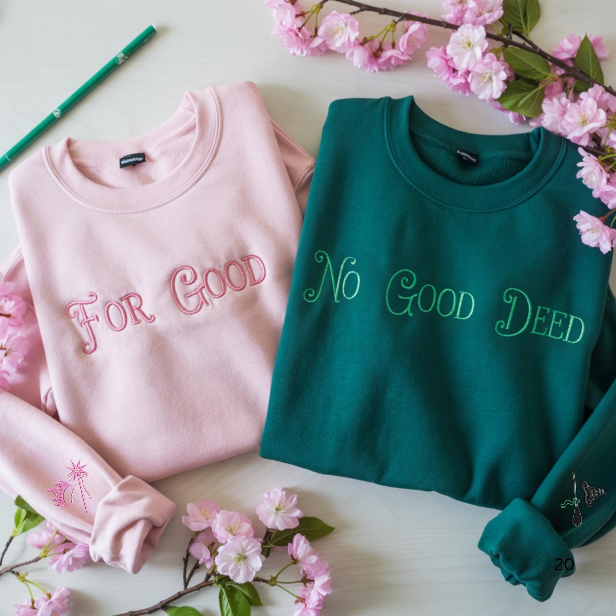 Wicked For Good Embroidered Sweatshirt No Deed Elphaba Hoodie