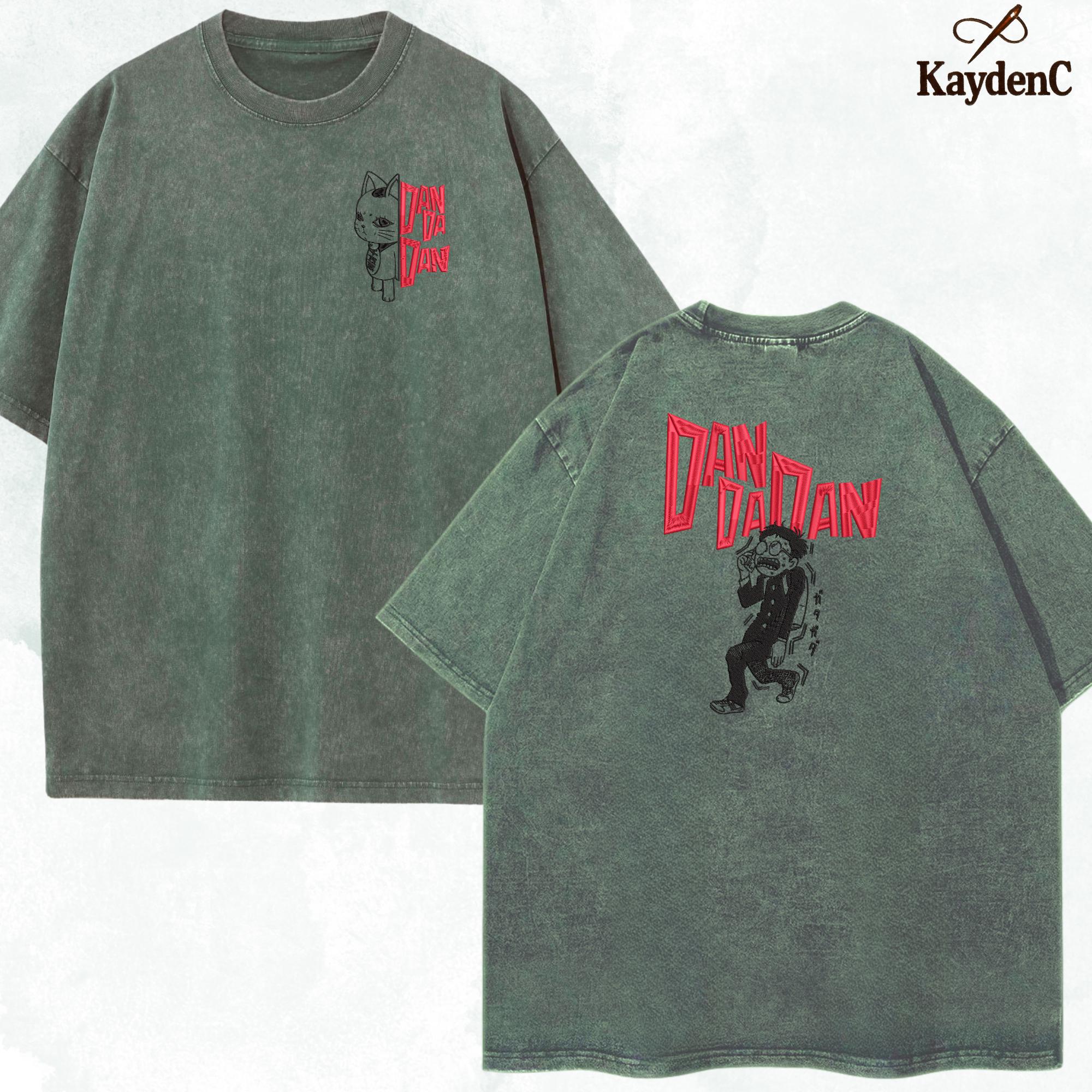 Okarun – Embroidered Dandadan Washed Shirt Spiritual Smash-Inspired Top