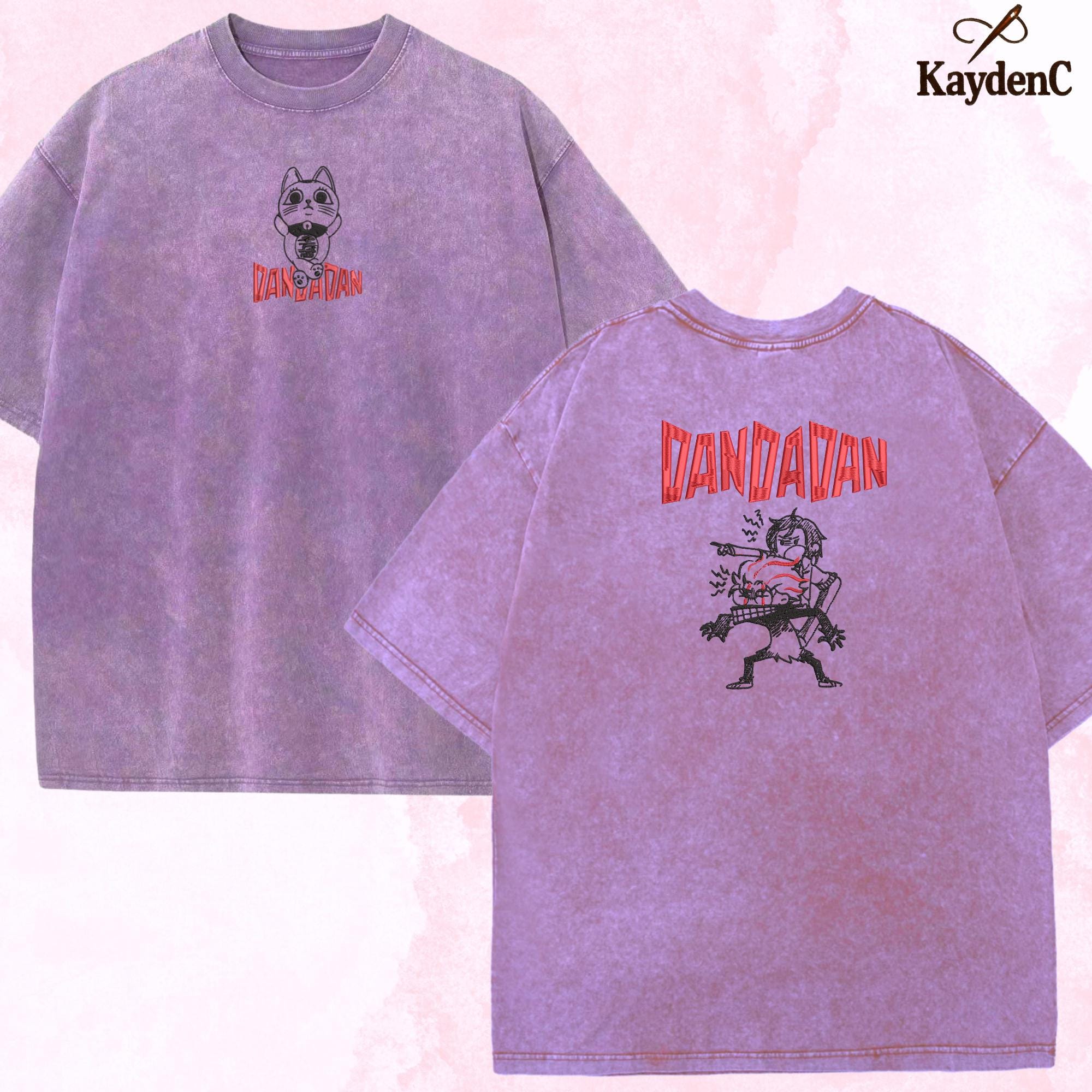 Okarun – Embroidered Dandadan Washed Shirt Seiko Turbo Grandny Gifts For Anime Lovers