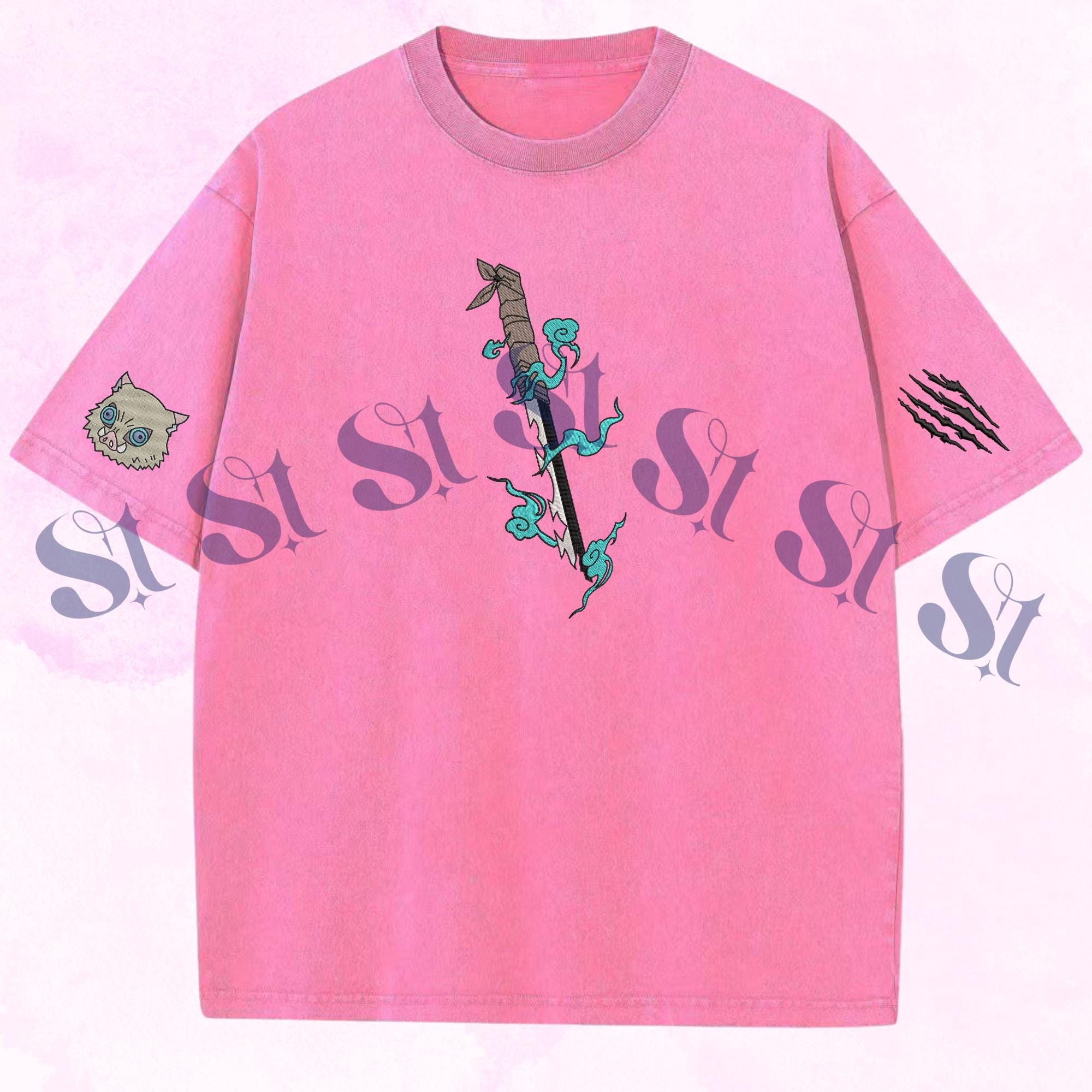 Inosuke – Embroidered Demon Slayer Washed Shirt Beast Breathing Perfect Gifts For KnY Lovers
