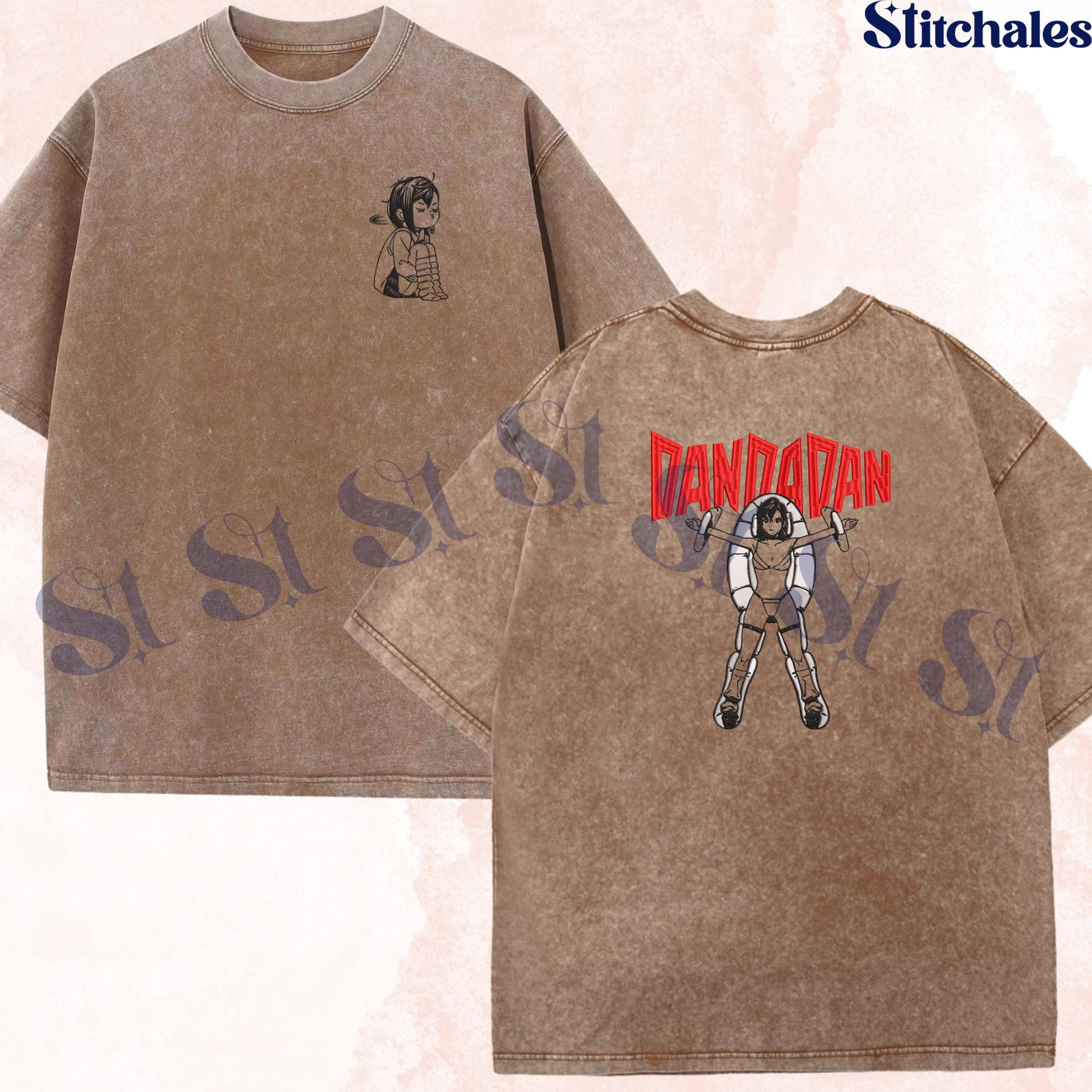 Momo Ayase – Embroidered Dandadan Washed Shirt Spiritual Smash-Inspired Gifts