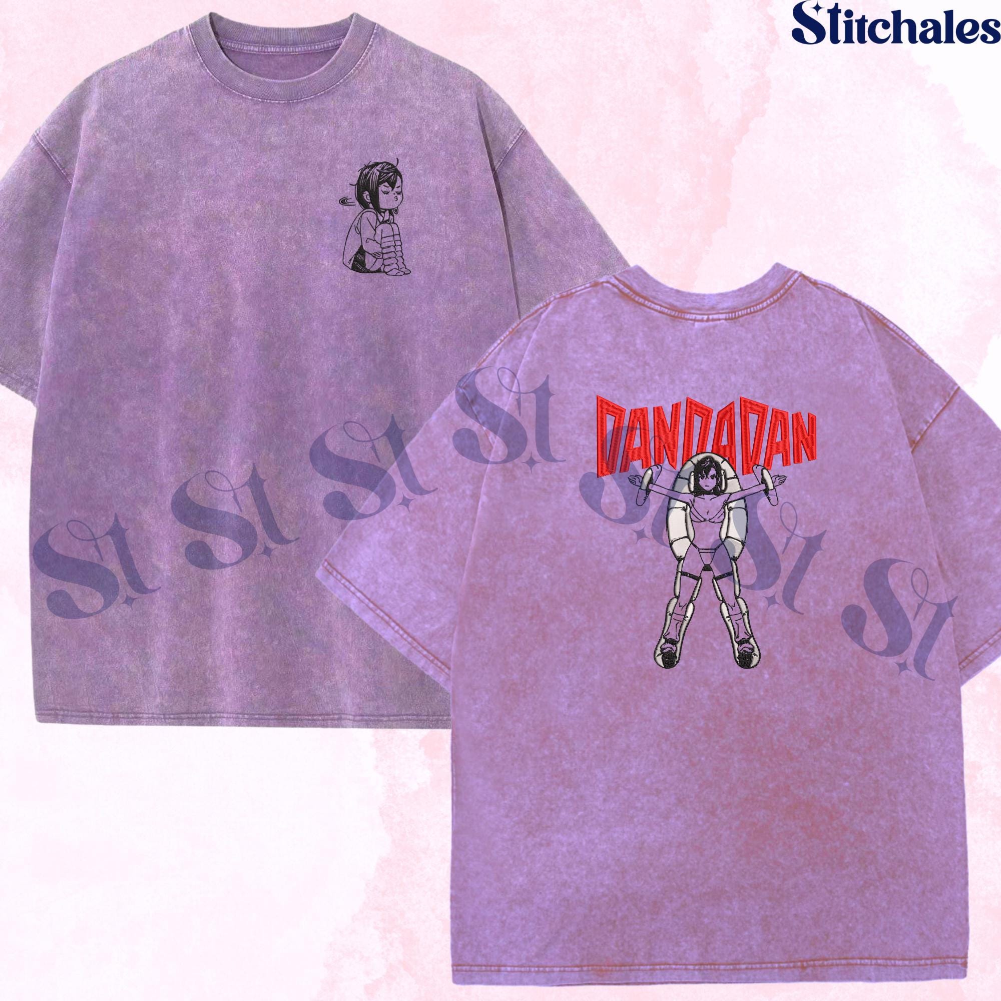 Momo Ayase – Embroidered Dandadan Washed Shirt Spiritual Smash-Inspired Gifts