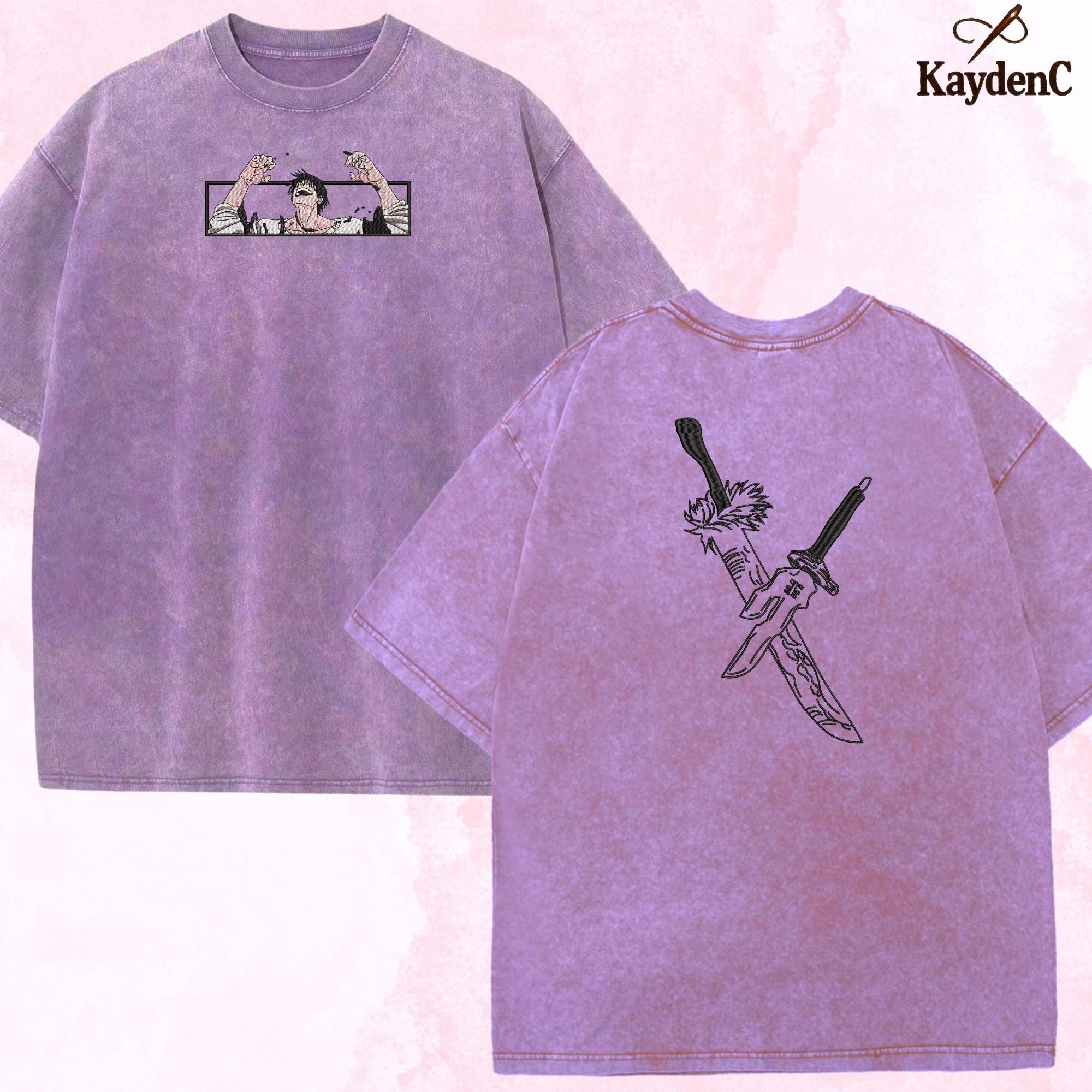 Toji Fushiguro – Embroidered Jujutsu Kaisen Washed Shirt Heavenly Restriction Gifts For Anime Lovers