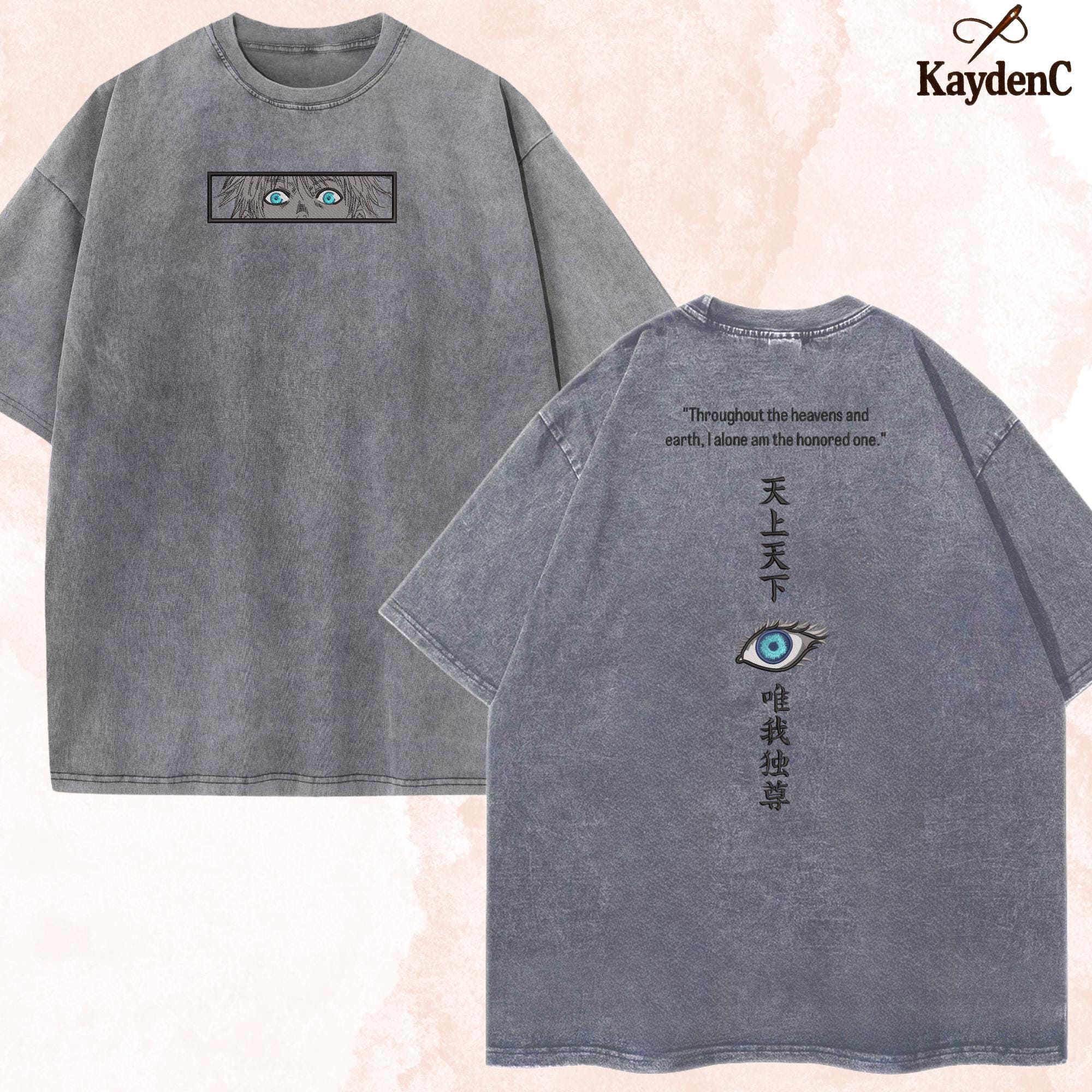 Gojo Satoru – Embroidered Anime Washed Shirt Limitless Cursed Technique Gifts For Lovers