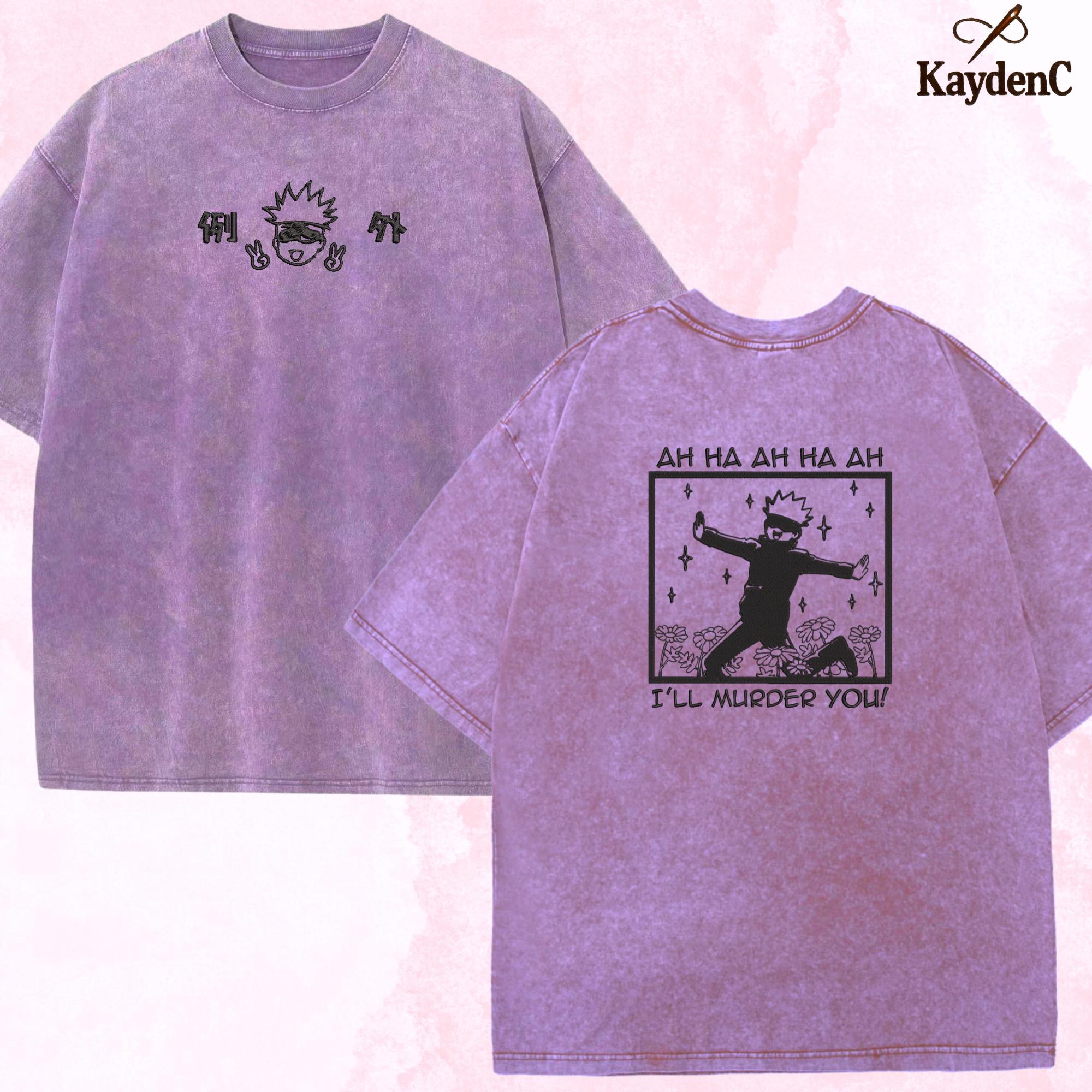 Gojo Satoru – Embroidered Anime Washed Shirt Sorcery Battle Gifts For Lovers