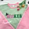 Pink Goes Good With Green Embroidered Sweatshirt Gift For Her