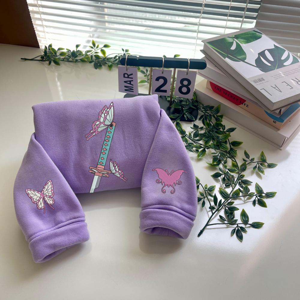 Mitsuri Kanroji - Embroidered Demon Slayer Sweatshirt, Insect Breathing Hoodie, Butterfly Dance: Caprice Design