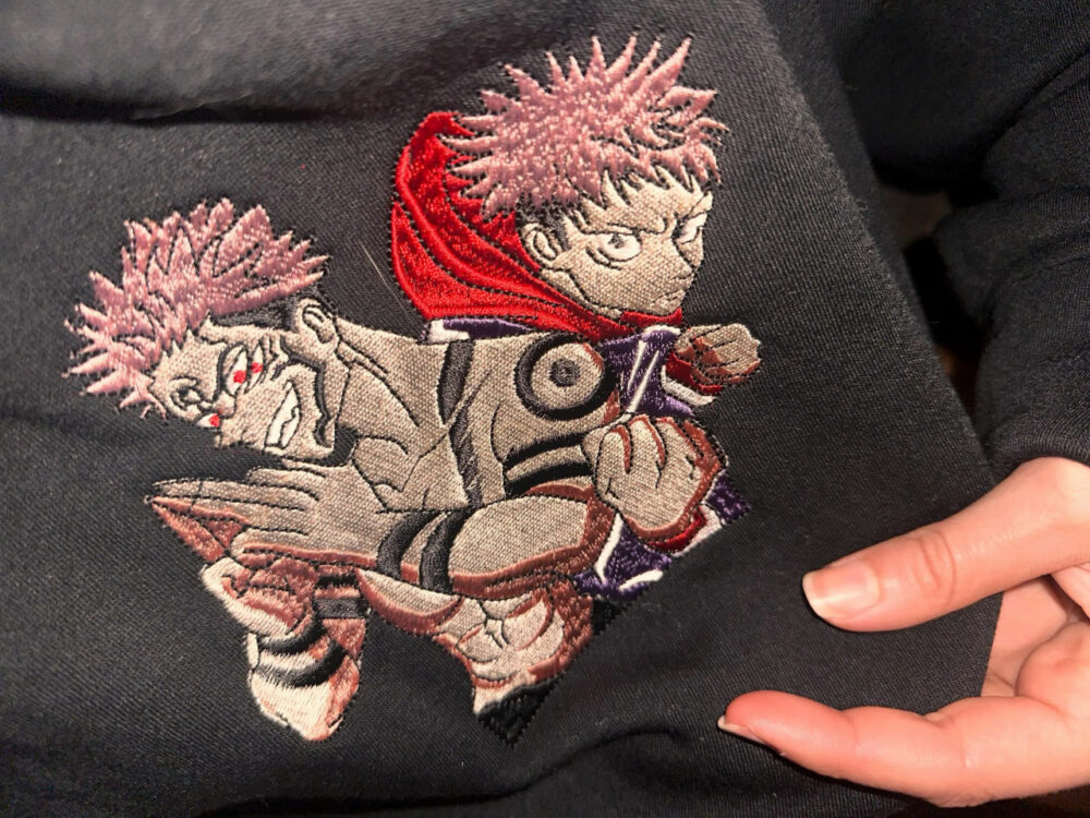 Reviews 21 Sukuna & Yuji - Embroidered Jujutsu Kaisen Sweatshirt King Of Curses Design photo review