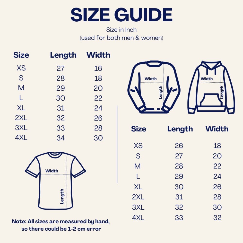 Size Chart unisex shirt size chart