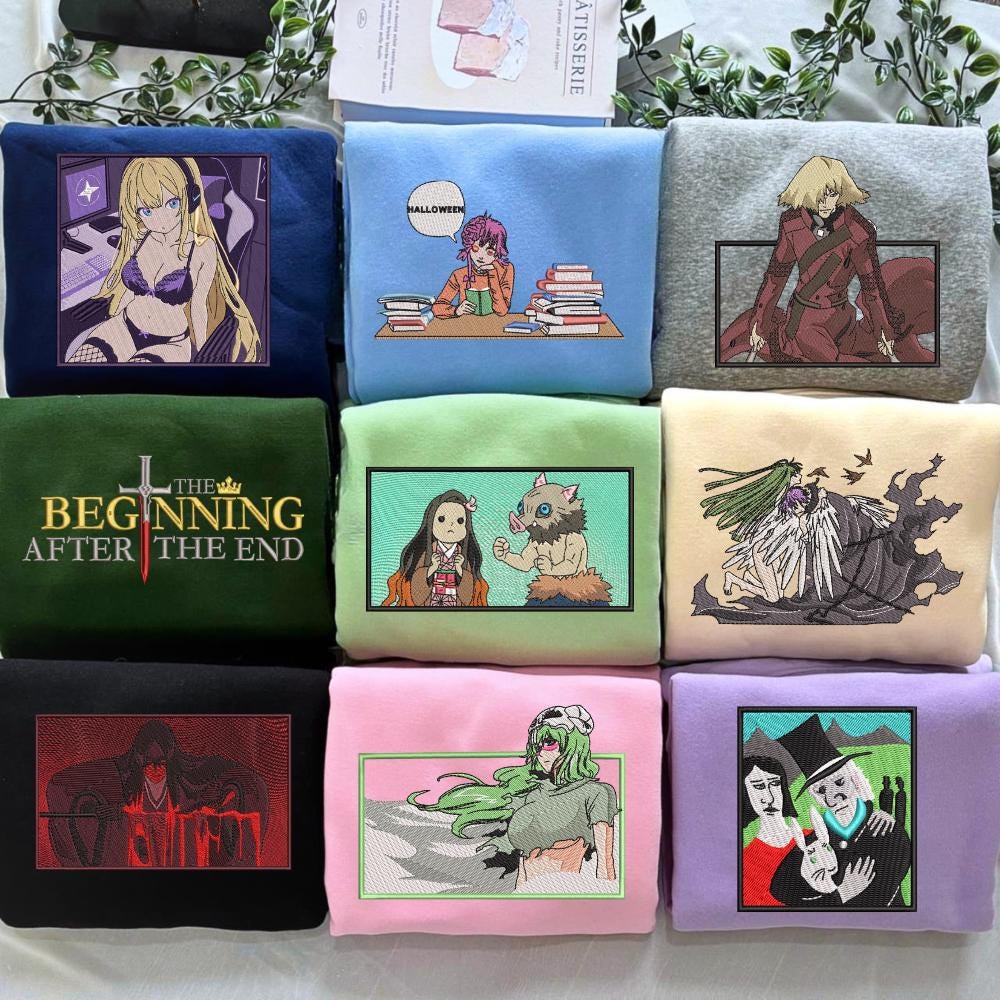 Custom Anime Sweatshirt Embroidered Favourite Character-Inspired Design Perfect Gifts For Lovers