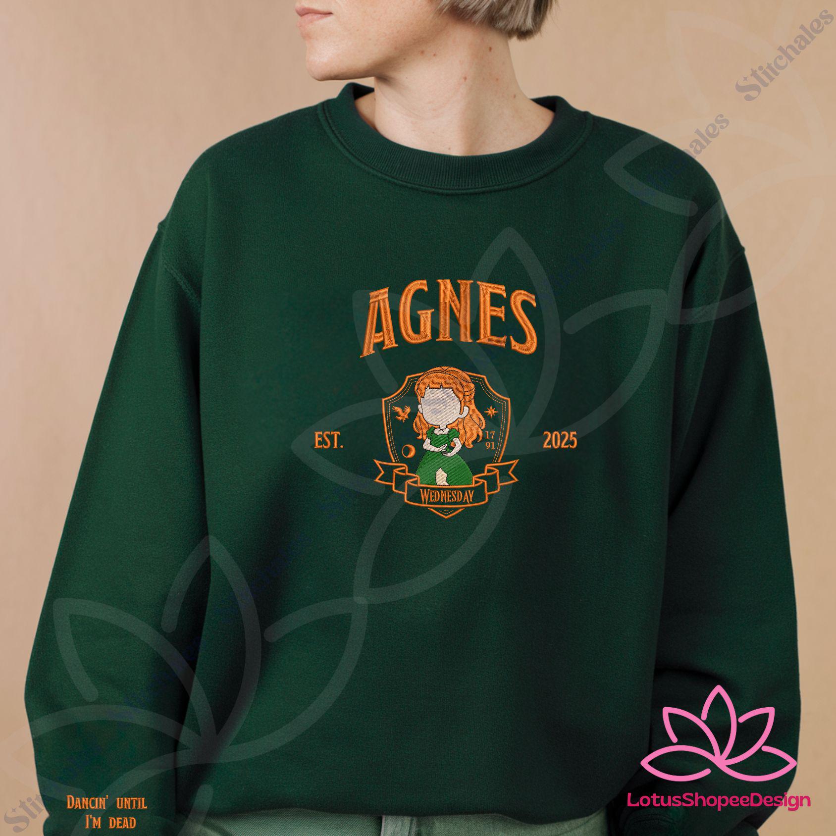 Custom Wedsday Party Halloween Embroidered Sweatshirt Persionalized Characters Shirt Custom Wedsday Party Halloween Embroidered Sweatshirt Persionalized Characters Shirt
