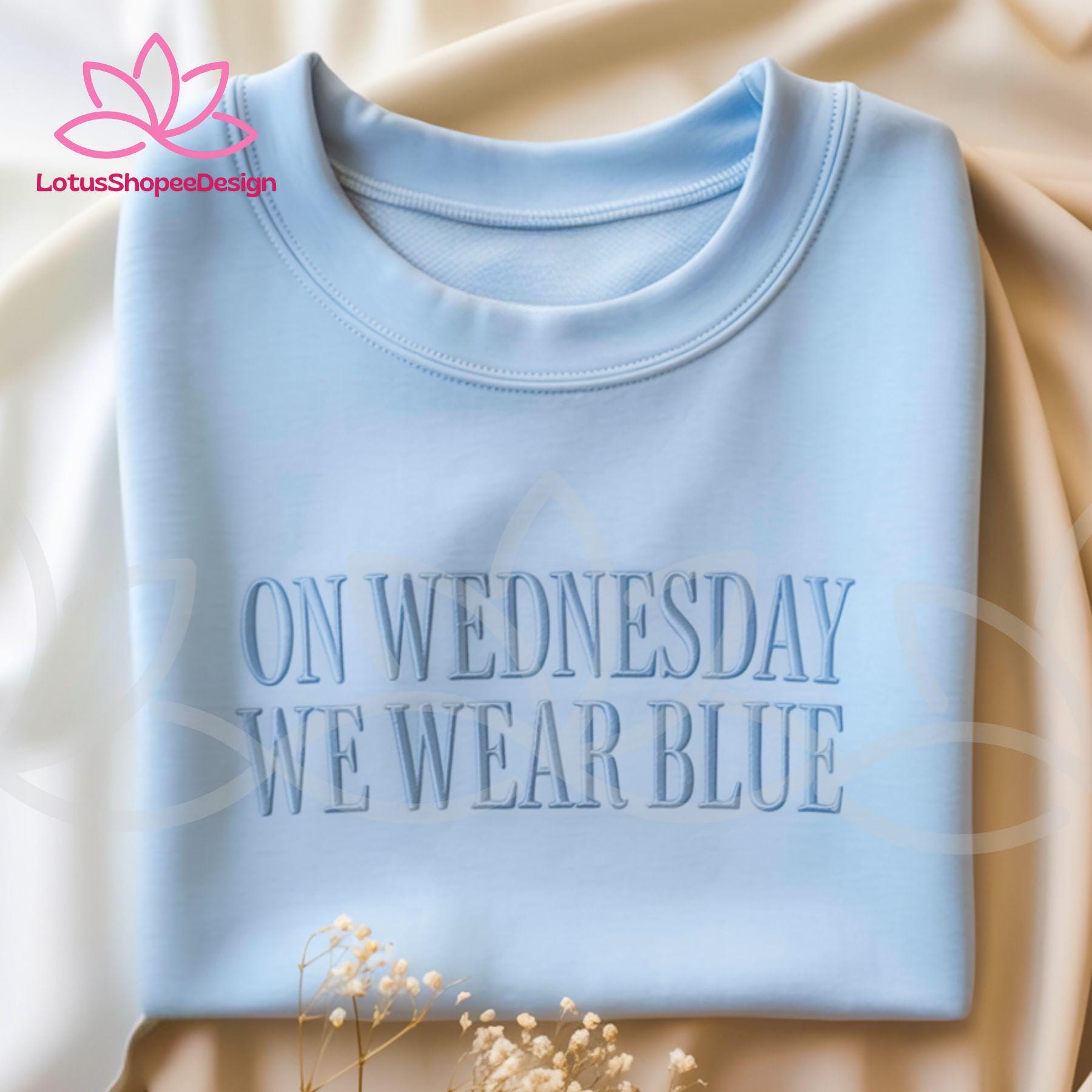 On Wesday We Wear Pink Embroidered Sweatshirt Colorful T-shirt In October Tee On Wesday We Wear Pink Embroidered Sweatshirt Colorful T-shirt In October Tee